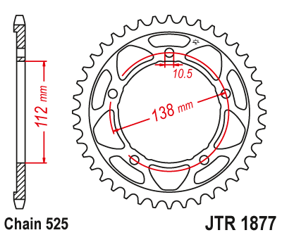 JT SPROCKETS JTR1877.47 (MXT850)